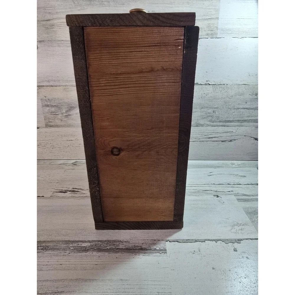Vintage Wooden‎ Popcorn Dispenser Bin Hand Painted Pig Farmhouse Rustic Decor